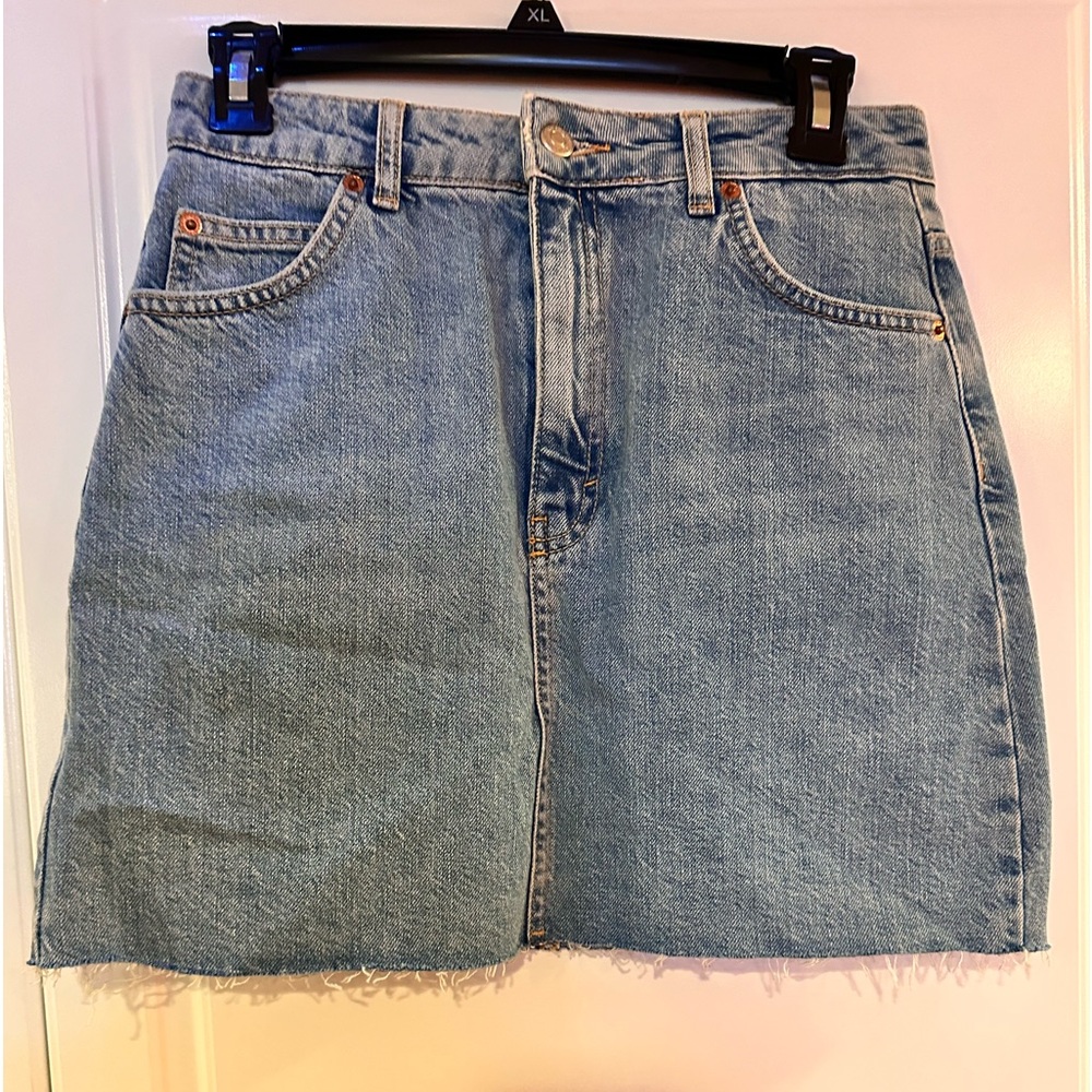 Top shop mini jeans skirt- bleached blue - high waisted